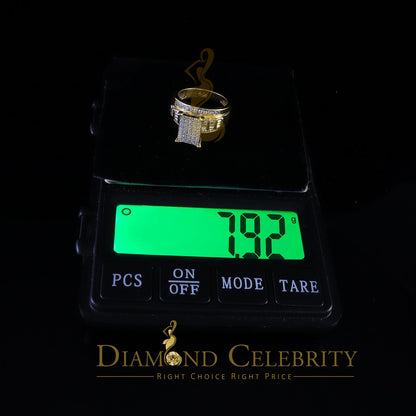 DiamondCelebritees 925 Yellow 2.25ct Cubic Zirconia Silver Cinderella Engagement Woman's Ring SZ 8
