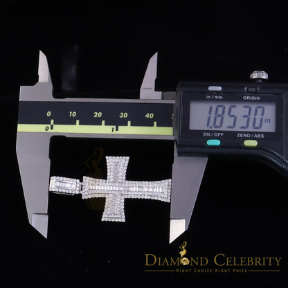 Diamondcelebritees  925 White Sterling Silver 2.25ct VVS D Clr. Moissanite Cross Pendant for Women's