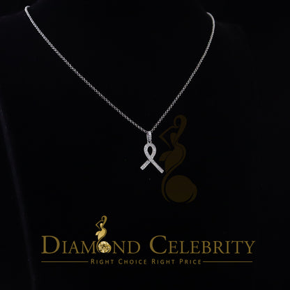 DiamondCelebritees White Ribbon Shape Pendant 925 Sterling Silver with 0.26ct Cubic Zirconia stone