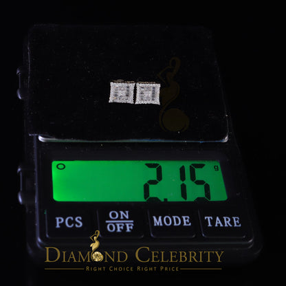 DiamondCelebritees  Yellow 925 Sterling Silver 0.68ct Cubic Zirconia Women's & Men's Square Earrings