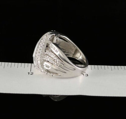 DiamondCelebritees 925 Sterling Silver 3.10ct White Cubic Zirconia Cocktail Womens Ring Size 7