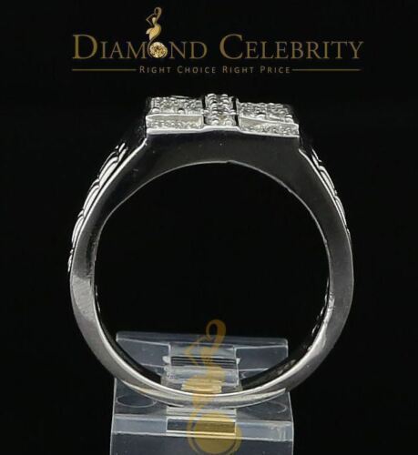 DiamondCelebritees 925 Silver White Cubic Zirconia 2.00ct Wide Square Men's Engagement Ring Size11