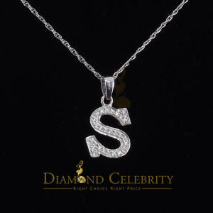 Attractive Sterling SilverAll Alphabet Letter White Pendant with Cubic Zirconia