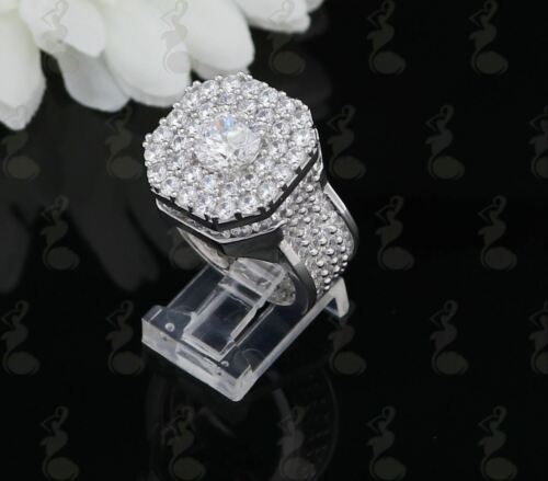 DiamondCelebritees 925 SilverJewelry White 16.0ct Cubic Zirconia Wide Octagon Men's Ring Size 9.5