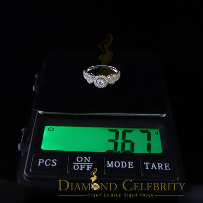 DiamondCelebritees  Diamond Celebrity Sterling Silver 925 White 64 Cubic Zirconia Women's Ring SZ 8