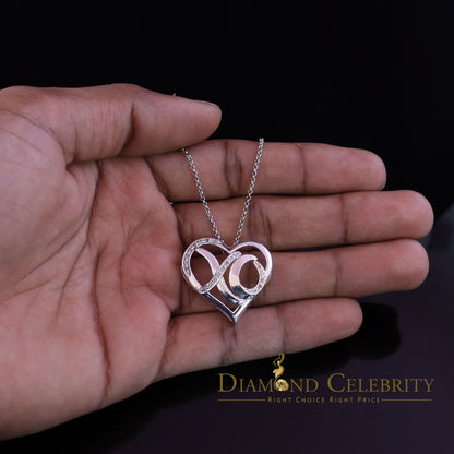DiamondCelebritees  0.10ct Real Diamond Valentine Special "HEART" Pendant 925 Sterling Silver White