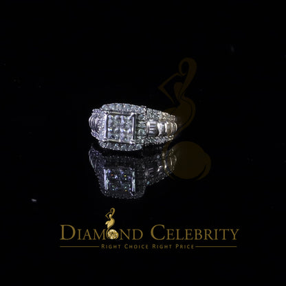 DiamondCelebritees 925 White Silver 4.0ct Square Shape Cubic Zirconia Engagement Womens Ring size 7