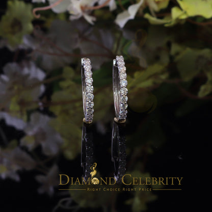 Diamondcelebritees 2.00ct Moissanite White 925 Sterling Silver Women's Hoop Earrings