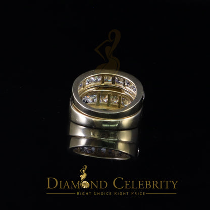 DiamondCelebritees 925 Sterling Yellow Silver 3.50 ct Square Cubic Zirconia Bridal Womens Ring SZ 8