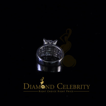DiamondCelebritees 925 White Square 2.34 ct Cubic Zirconia Silver Engagement Womens Ring Size 7