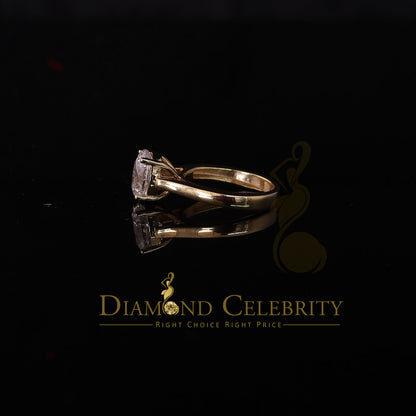 King Of Blings  10K Yellow Gold 2.00CT VVS' 'FL' D clr Oval Cut Solitaire Moissonite Ring S/7