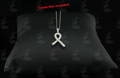 DiamondCelebritees White Ribbon Shape Pendant 925 Sterling Silver with 0.26ct Cubic Zirconia stone