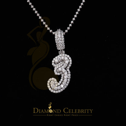 DiamondCelebritees Promise Numeric Number '1' Sterling Silver Pendant White Cubic Zirconia Stone