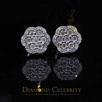 DiamondCelebritees Miracle Set Real 0.25ct Diamond 925 Silver White for Men's & Women Stud Earrings