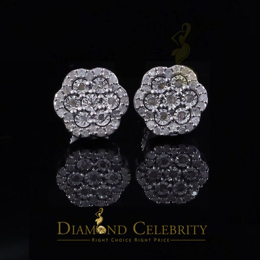 DiamondCelebritees Miracle Set Real 0.25ct Diamond 925 Silver White for Men's & Women Stud Earrings