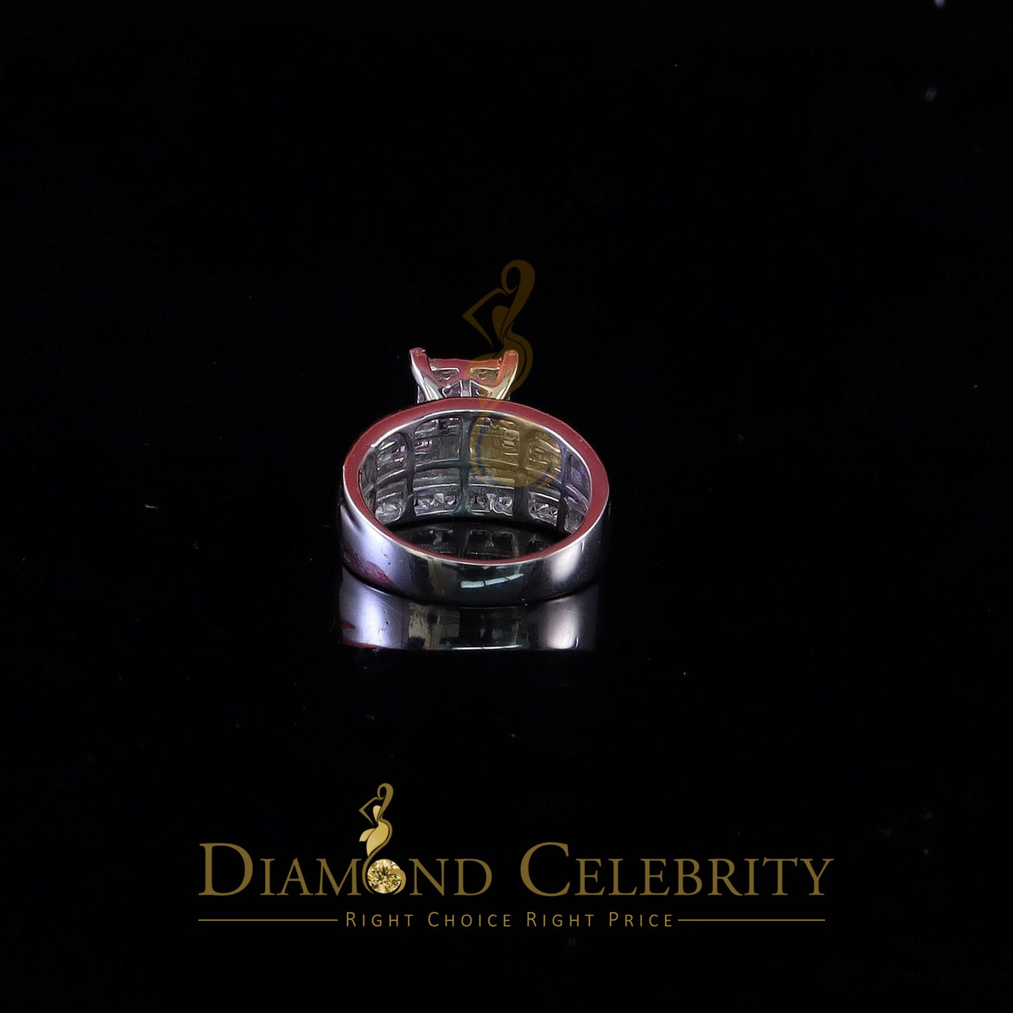 DiamondCelebritees 2.25ct Cubic Zirconia 925 White Silver Cinderella Engagement Women's Ring Size 8