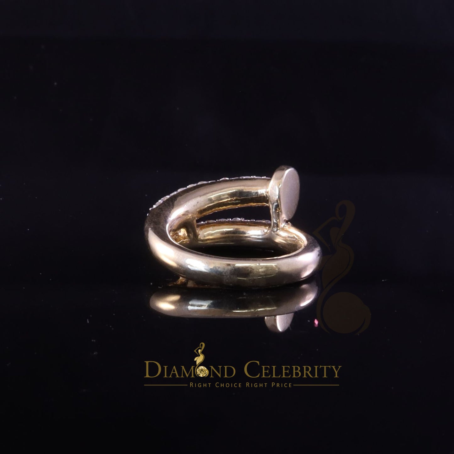 DiamondCelebritees 1.00ct Cubic Zirconia Yellow Sterling 925 Silver Women Engagement Rings Size 6