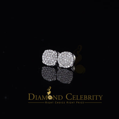 DiamondCelebritees  Aretes Para Hombre 925 White Silver 0.74ct Cubic Zirconia Round Women's Earrings