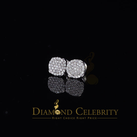 DiamondCelebritees  Aretes Para Hombre 925 White Silver 0.74ct Cubic Zirconia Round Women's Earrings