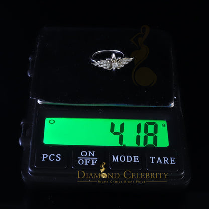 DiamondCelebritees 925 Sterling White Silver 0.75ct Cubic Zirconia Butterfly Womens Ring Size 6