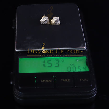 DiamondCelebritees 925 Sterling Silver Diamond 0.10ct Yellow For Men's/Womens Hip Hop Stud Earring