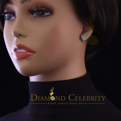 DiamondCelebritees  Hip Hop Screw Back White Silver 2.07ct Cubic Zirconia Women's & Men's Earrings