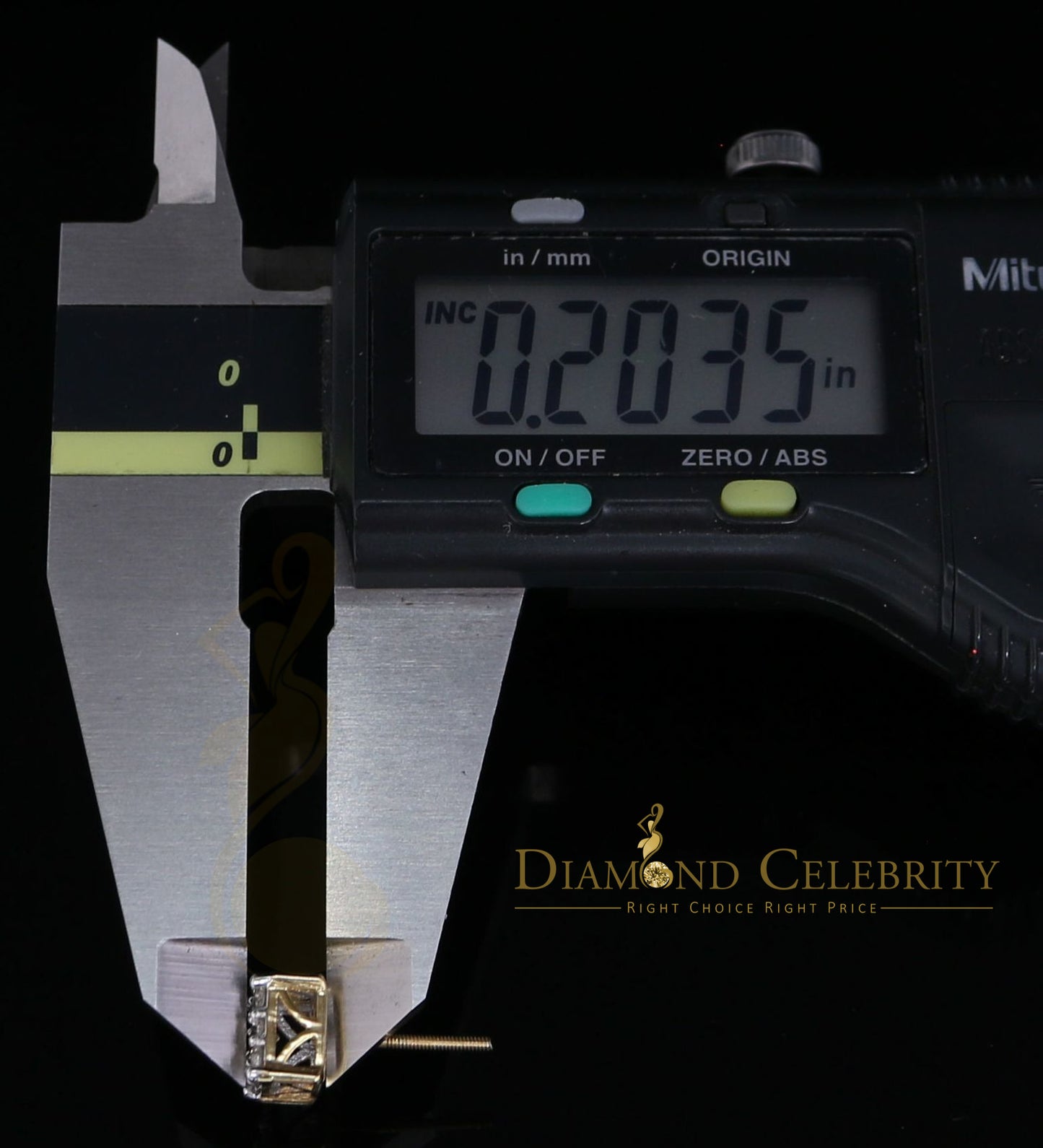 DiamondCelebritees 10K Real Yellow Gold Real Diamond 0.75CT Men's/Women's Stud Square Earring