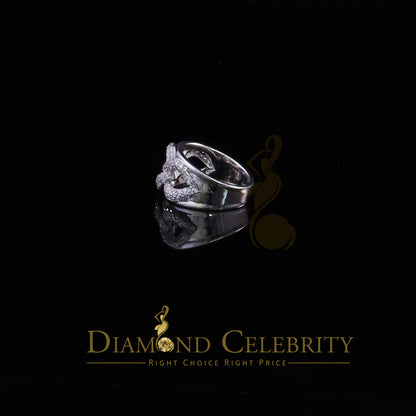 DiamondCelebritees 925 Sterling White Silver Round chain 2.0ct Cubic Zirconia Womens Ring Size 7