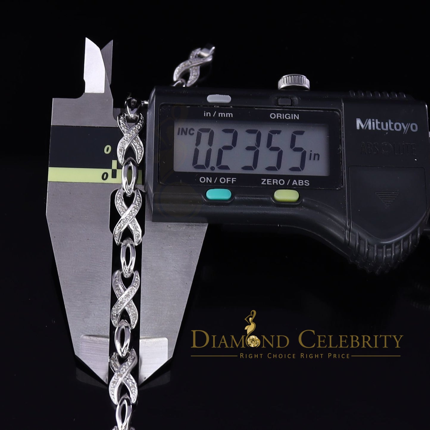 Diamondcelebritees 925 Silver White Exotic Design Bracelet Size 7 Inch 0.20CT Genuine Diamonds