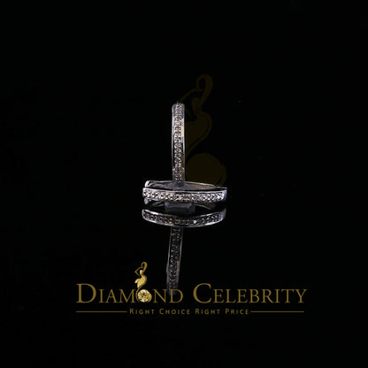 DiamondCelebritees 0.10ct Diamond 925 Sterling Silver White Hoop Stud Earrings For Men's / Women's