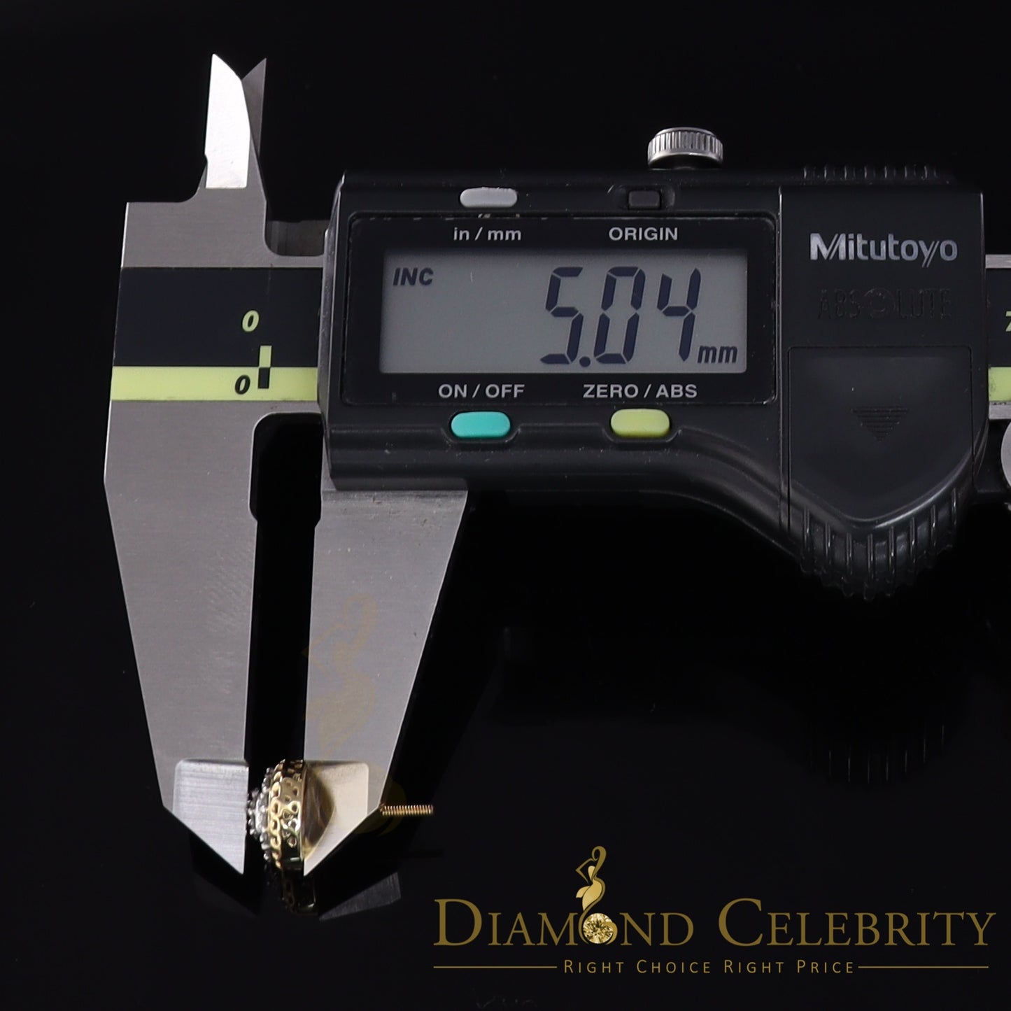 DiamondCelebritees 10K Real Yellow Gold with 0.33 CT Real Diamond Round Stud Earrings