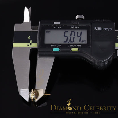 DiamondCelebritees 10K Real Yellow Gold with 0.33 CT Real Diamond Round Stud Earrings