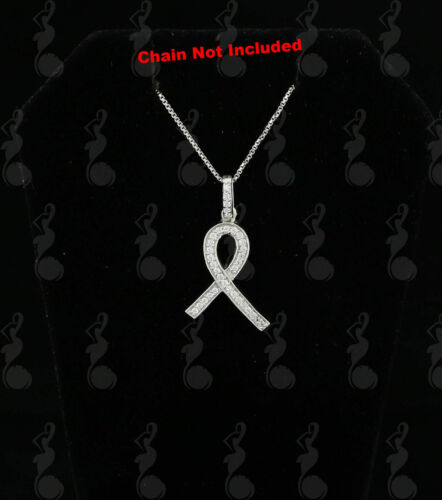 DiamondCelebritees White Ribbon Shape Pendant 925 Sterling Silver with 0.26ct Cubic Zirconia stone