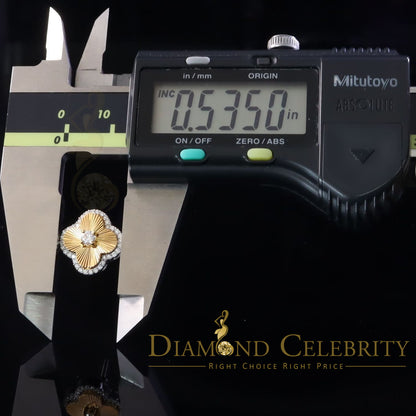 DiamondCelebritees 925 Yellow Silver 0.80ct VVS 'D' Moissanite Square Stud Earring Men's/Womens
