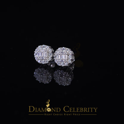 DiamondCelebritees  925 Sterling White Silver 1.98ct Cubic Zirconia Round Women's Stud Earrings