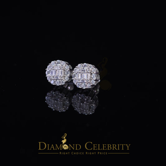 DiamondCelebritees  925 Sterling White Silver 1.98ct Cubic Zirconia Round Women's Stud Earrings