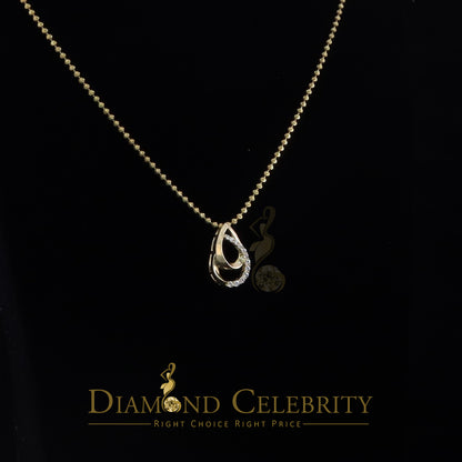DiamondCelebritees Sterling Yellow Silver Pear Fashion Pendant with 0.00ct Cubic Zirconia Stone