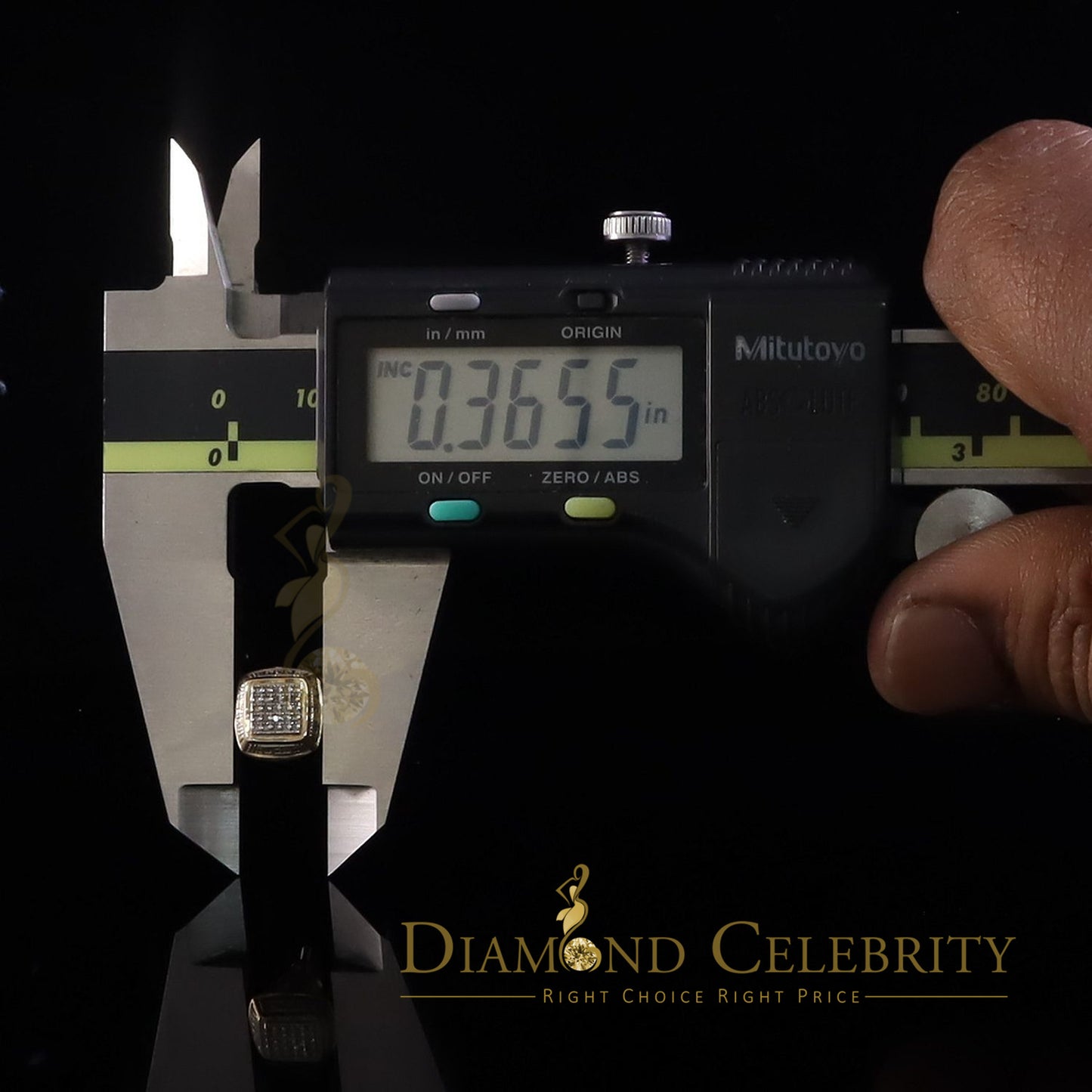DiamondCelebritees 925 Sterling Silver Hip Hop Men's & Women's 0.15ct Real Diamonds Yellow Earrings