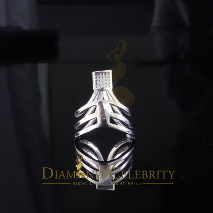 DiamondCelebritees 925 Sterling 1.50ct Cubic Zirconia White Silver Cocktail Womens Ring Size 6.