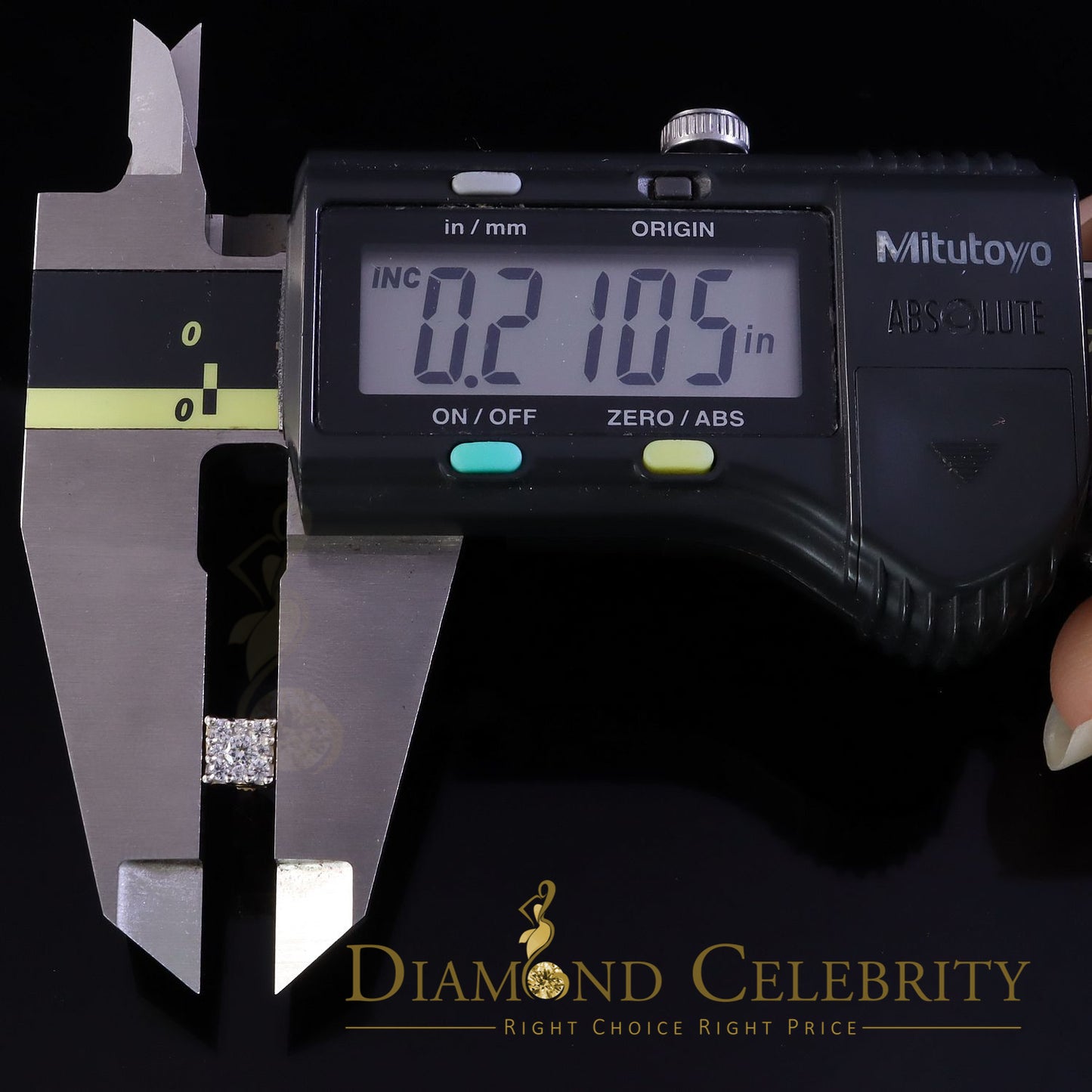 DiamondCelebritees  Hip Hop 925 Yellow Silver 0.6ct Cubic Zirconia Women's & Men's Square Earrings