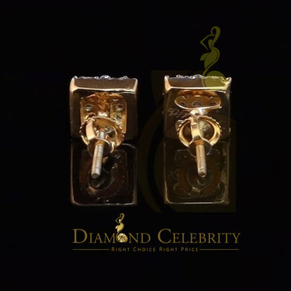 DiamondCelebritees  925 Yellow Starling Silver 0.74ct Cubic Zirconia Square Women's / Men's Earrings