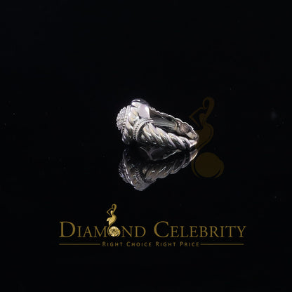 DiamondCelebritees 0.58ct Sterling White Silver Round Shape 925 Cubic Zirconia Womens Ring size 7