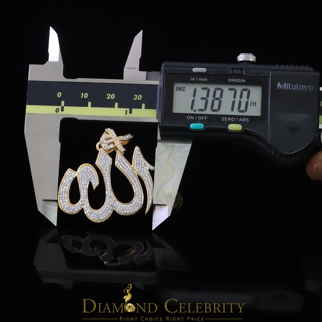 DiamondCelebritees Promising Yellow Sterling Silver Allah Shape Pendant with 2.77ct Cubicn Zirconia