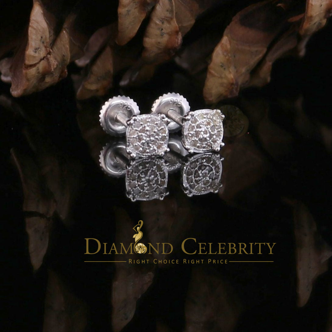 DiamondCelebritees 0.10 ct Diamond 925 Sterling Silver White For Men's & Women's Round Earrings