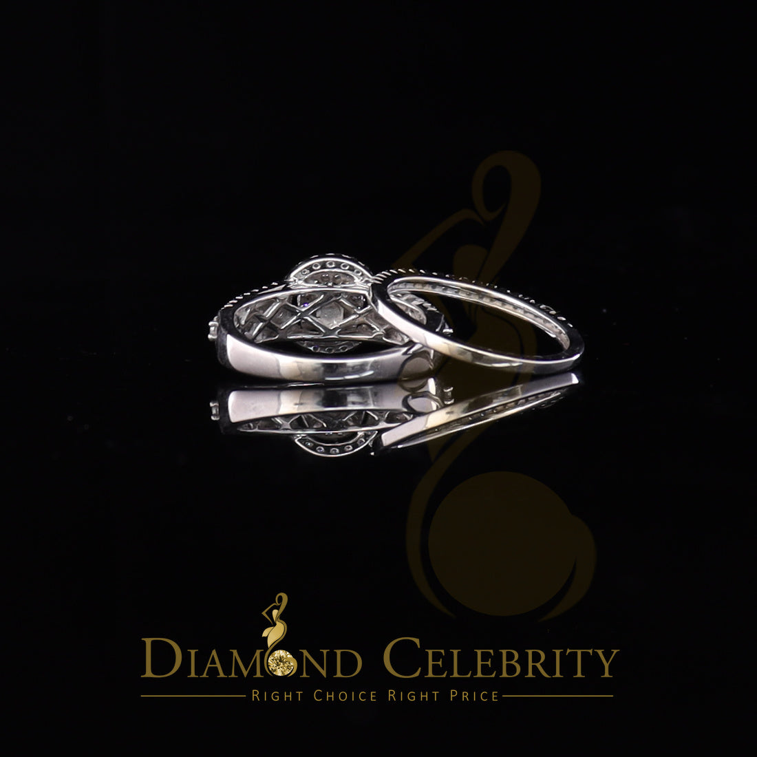 DiamondCelebritees 3.20ct Cubic Zirconia White Silver Womens Round Bridal Womens Ring Size 7