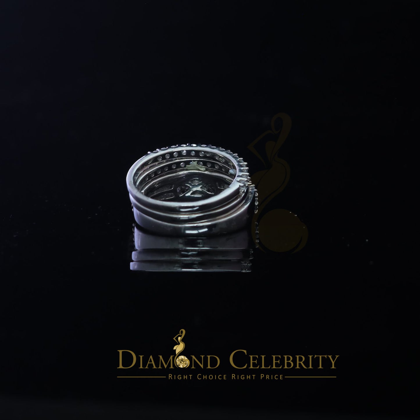 DiamondCelebritees 3. 00ct Cubic Zirconia Sterling White Silver Round Engagement Women's Ring SZ 7