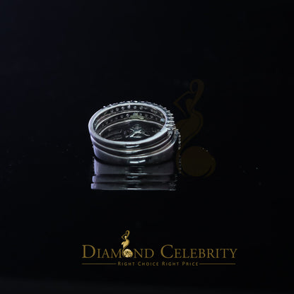 DiamondCelebritees 3. 00ct Cubic Zirconia Sterling White Silver Round Engagement Women's Ring SZ 7