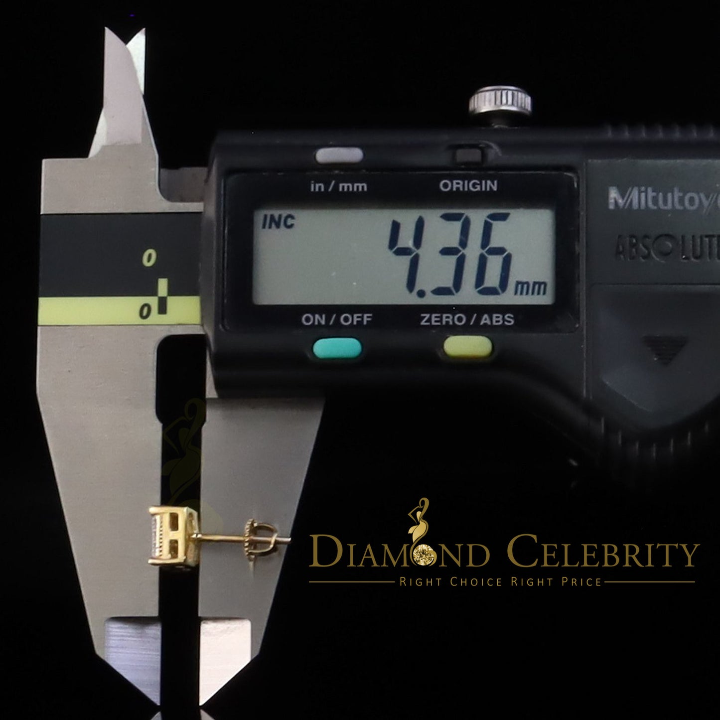 DiamondCelebritees  Yellow 925 Sterling Silver Women's & Men's 1.68ct Cubic Zirconia Square Earrings