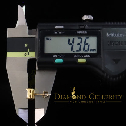 DiamondCelebritees  Yellow 925 Sterling Silver Women's & Men's 1.68ct Cubic Zirconia Square Earrings