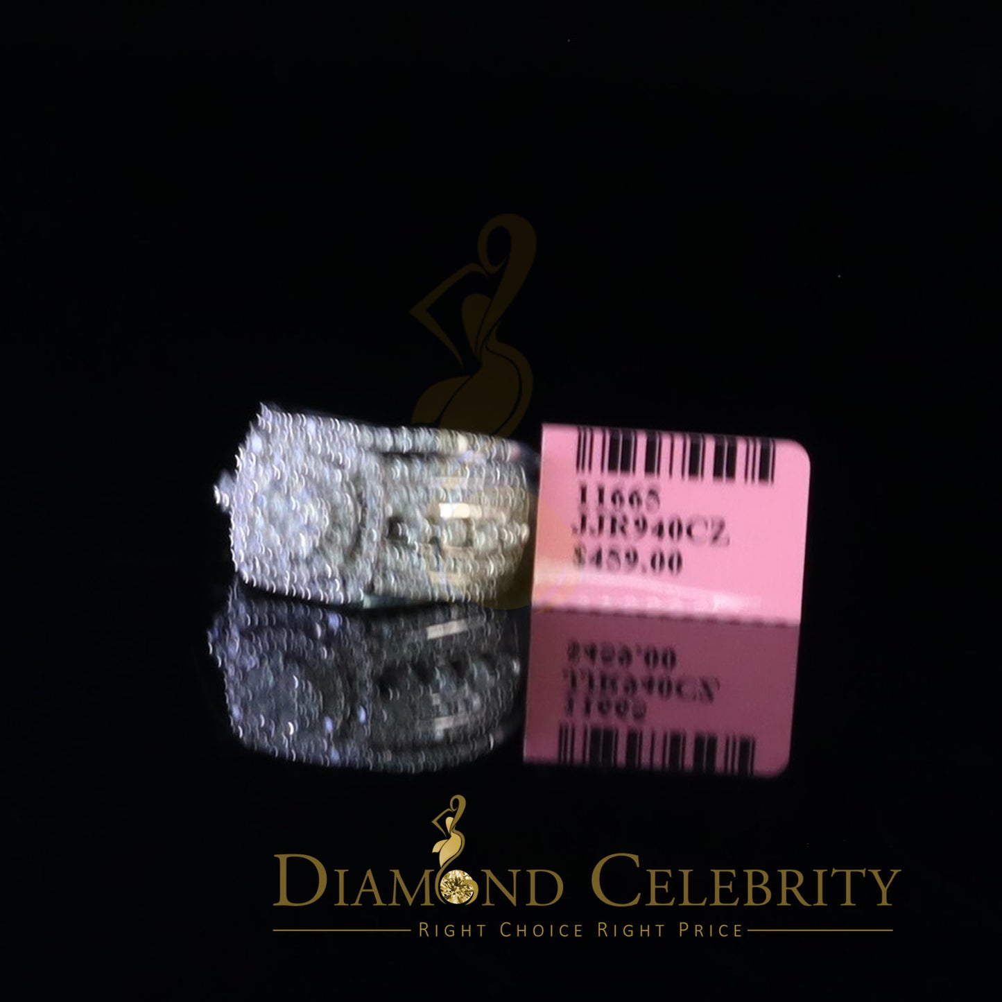 DiamondCelebritees White Sterling Silver 3.50ct Round Cubic Zirconia Double Bridal Womens Ring SZ7